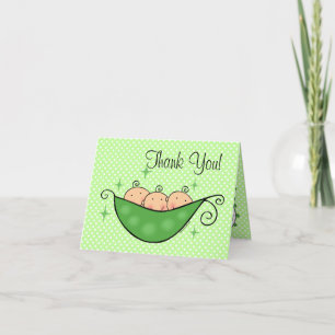 Cartão De Agradecimento Pea In My Pod Triplets Thank You Note Card
