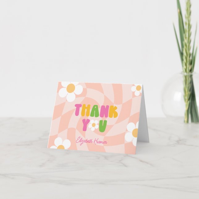 Cartão De Agradecimento Peace Out Solteiro Digits Girls 10th Festa de aniv (Frente)