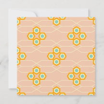 Peach background hexagonal floral pattern 