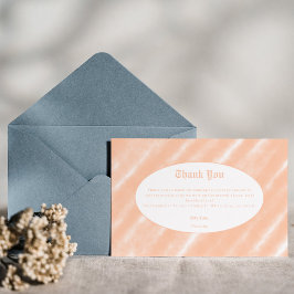 Cartão De Agradecimento Peach Fuzz Color Watercolor Abstrato Patterno