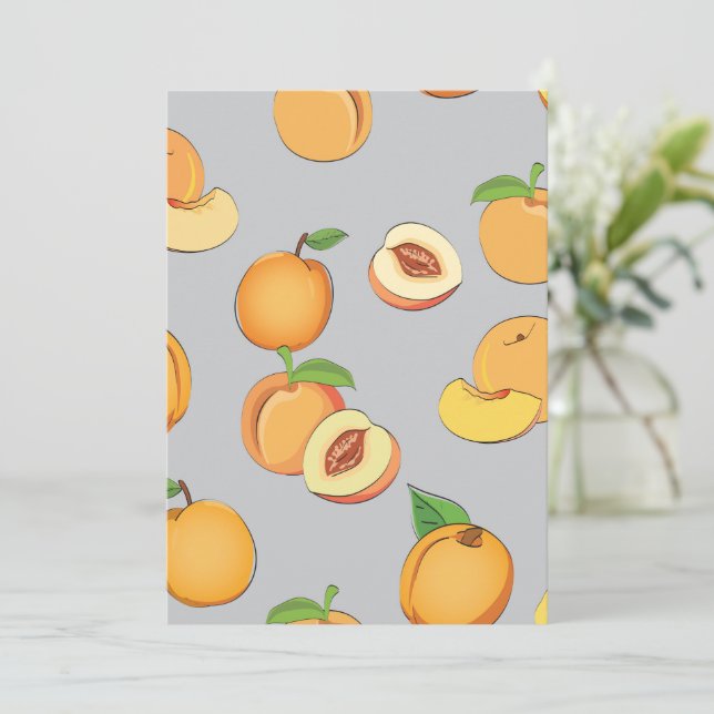 Cartão De Agradecimento Peach Pattern 6 (Em pé/Frente)