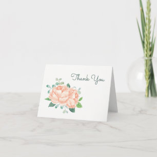 Cartão de Agradecimento Peach Peony