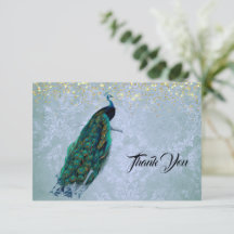 Peacock Dourado Sparkles Watercolor