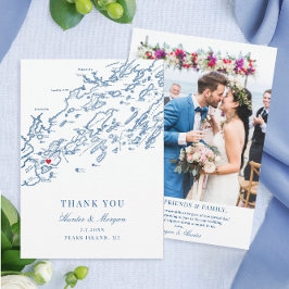 Cartão De Agradecimento Peaks Island Maine Wedding Flat