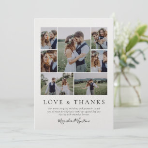 Cartão De Agradecimento Pearl Shimmer Foto Amor e Obrigados Casamento