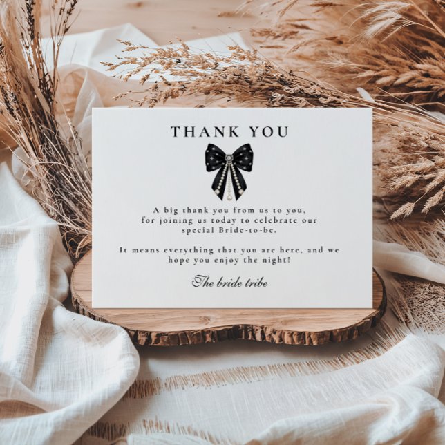 Cartão De Agradecimento Pearls & Prosecco Bridal Shower (Criador carregado)