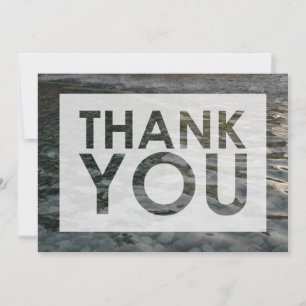 Cartão De Agradecimento Pedra lisa de água com corrente de ar tirada