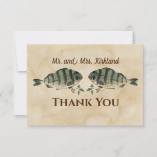 Cartão De Agradecimento Peixe Personalizado Aquarela Vintage