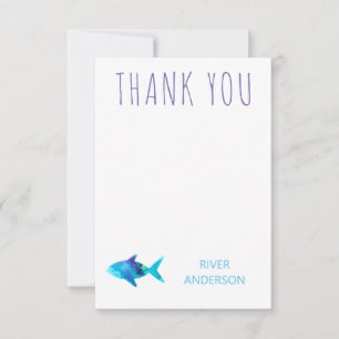 Cartão De Agradecimento Peixes Arco-íris Aquarela Sob O Mar Obrigado