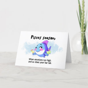 Cartão De Agradecimento Peixes Engraçados Estação Zodiac Aniversário