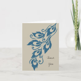 Cartão De Agradecimento Penas De Peacock Obrigado