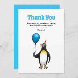 Cartão De Agradecimento Penguin Birthday