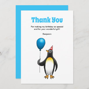 Cartão De Agradecimento Penguin Birthday