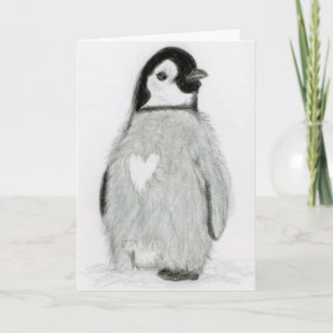 CARTÃO DE AGRADECIMENTO PENGUIN WITH A HEART! GREETINGS ALL OCCASIONS