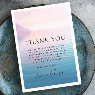 Cartão De Agradecimento Penhasco e compaixão funerária por aves do sol