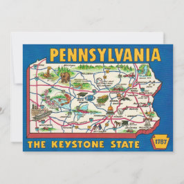 Cartão De Agradecimento Pennsylvania 11x14 Map Jigsaw Puzzle