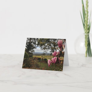 Cartão De Agradecimento Pensando em sua placa de Magnolias Rosa