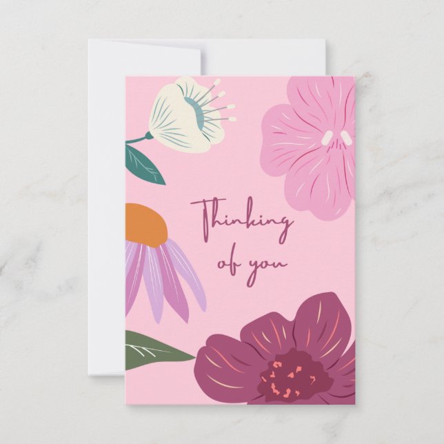 Cartão De Agradecimento Pensando em sua placa plana (Frente)