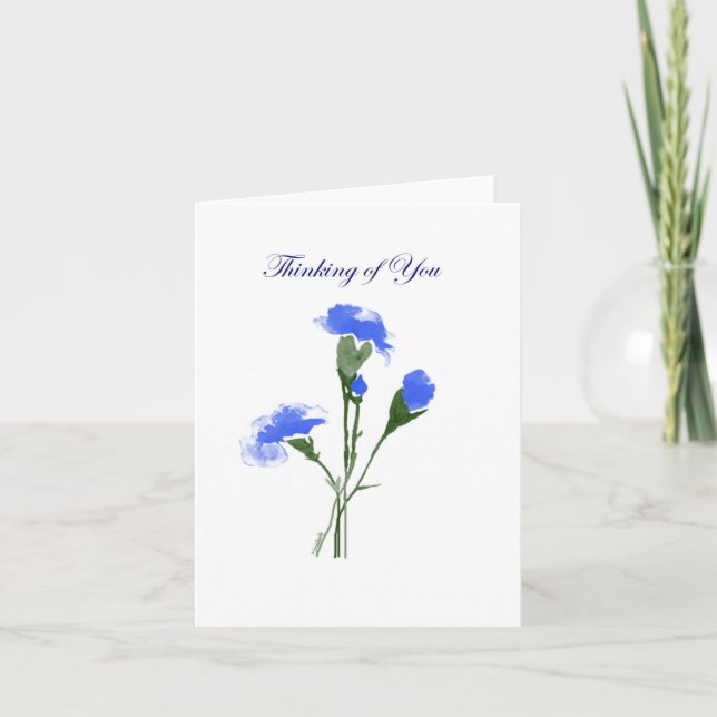 Cartão De Agradecimento Pensando em suas cartas (Frente)