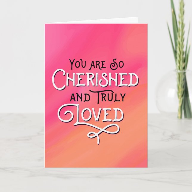 Cartão De Agradecimento Pensando em você - Você está animado e amado (Frente)