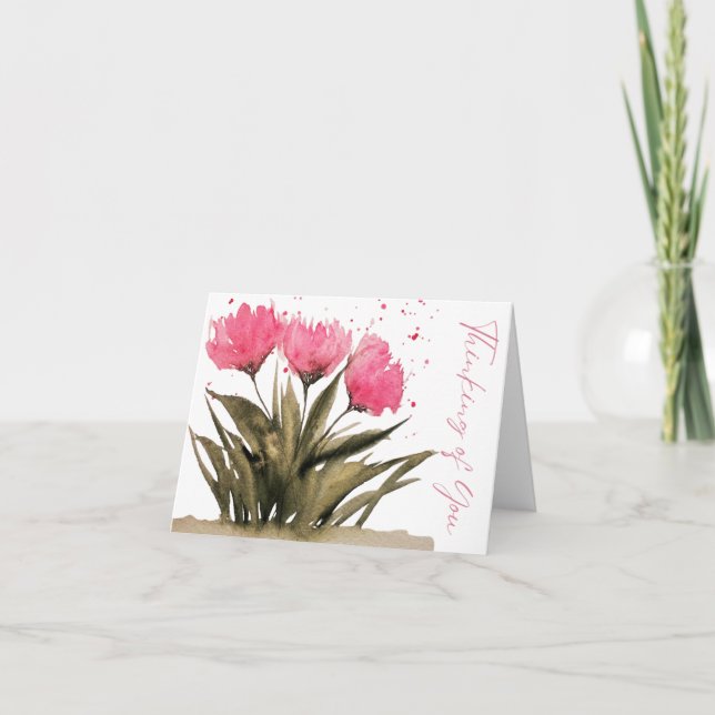 Cartão De Agradecimento Pensando no seu Dentro de Vazio (Frente)