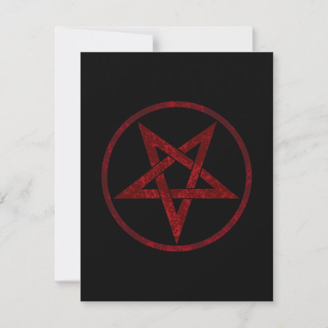 Cartão De Agradecimento Pentagrama do diabo vermelho (Frente)