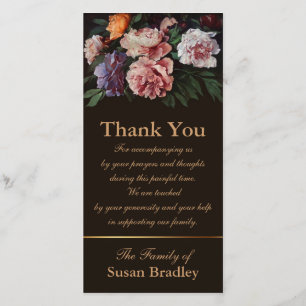 Cartão De Agradecimento Peônias 1 obrigado da simpatia você selo de