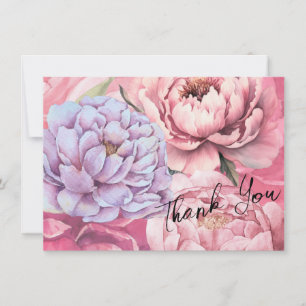 Cartão De Agradecimento Peony Flowers Personalizado