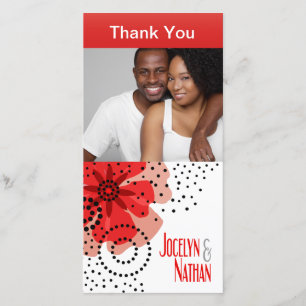 Cartão De Agradecimento Pepper Poppies Foto Obrigado Red