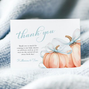 Cartão De Agradecimento Pequena abóbora no caminho do Chá de fraldas Arco 