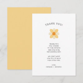 Cartão De Agradecimento Pequena chá de fraldas Daisy, obrigado nota