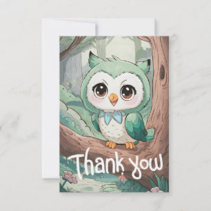Cartão De Agradecimento Pequena Coruja Encantada