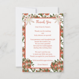 Cartão De Agradecimento Pequena Cutie Clementine | Chá de fraldas Citrus