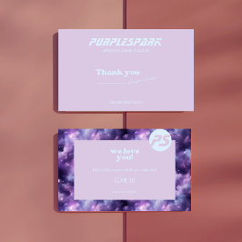Cartão De Agradecimento Pequena empresa azul púrpura