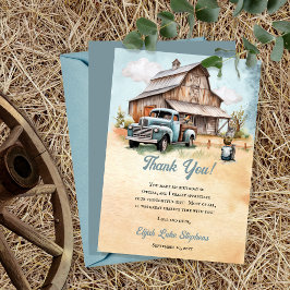 Cartão De Agradecimento Pequena Festa de aniversário Farmeira Bonita