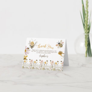 Cartão De Agradecimento pequena mel está a caminho bee baby shower