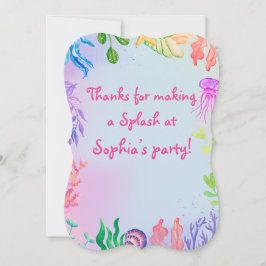 Cartão De Agradecimento Pequena Sereia Submarina