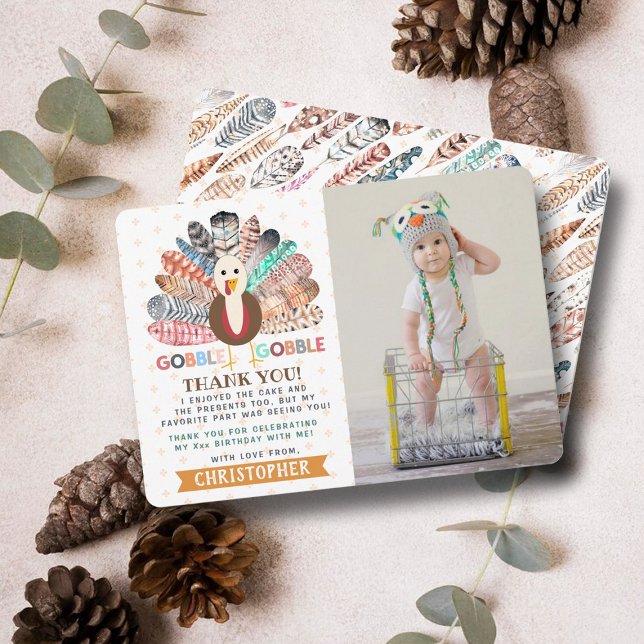 Cartão De Agradecimento Pequena Turquia Ação de Graças Qualquer Foto De An (Criador carregado)