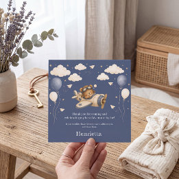 Cartão De Agradecimento Pequeno Aviador Noite Estrelada Baby Shower Obriga