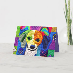 Cartão De Agradecimento Pequeno Beagle Puppy Quilado Como Aniversário de D