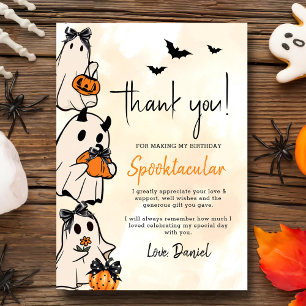 Cartão De Agradecimento Pequeno Boo Halloween Aniversário