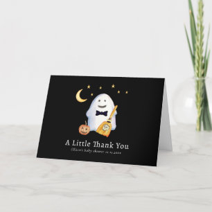Cartão De Agradecimento Pequeno Chá de fraldas Boo Ghost Hollaentre