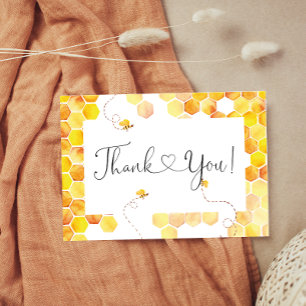 Cartão De Agradecimento Pequeno chá de fraldas de abelha, obrigado, cartas