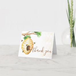 Cartão De Agradecimento Pequeno Chá de fraldas de Abelhas
