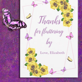 Cartão De Agradecimento Pequeno Chá de fraldas de borboleta