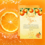 Cartão De Agradecimento Pequeno Chá de fraldas de Citrus Watercolor<br><div class="desc">"Obrigado" projetado para combinar com nosso design de Chá de fraldas de Aquarela "A Little Cutie Is On The Way" — uma mistura deliciosa de encanto e frescura dos citros. A frente mostra um vibrante bagaço de citros de laranja graciosamente enfeitando o topo, enquanto uma fatia química de citros de...</div>