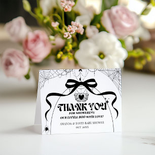 Cartão De Agradecimento Pequeno Chá de fraldas de Dia das Bruxas Gótico Mí