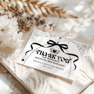 Cartão De Agradecimento Pequeno Chá de fraldas de Dia das Bruxas Gótico Mí