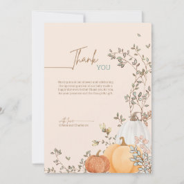 Cartão De Agradecimento Pequeno Chá de fraldas de outono de Abóbora