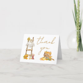 Cartão De Agradecimento Pequeno Chá de fraldas Russo de Abóbora